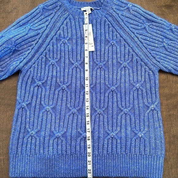 Topshop Knitted Cable Raglan Sweater Size 4-6 in Blue - Picture 11 of 13